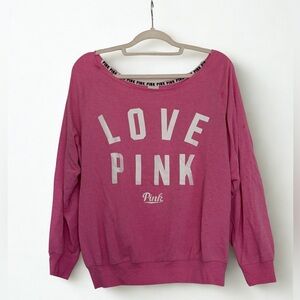 PINK Off-Shoulder Sweatshirt